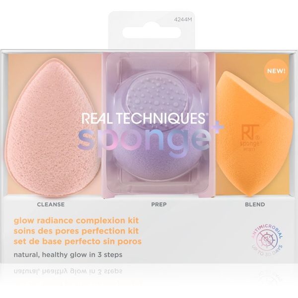 Real Techniques Real Techniques Sponge+ Glow Radiance комплект апликатори(за съвършен външен вид)