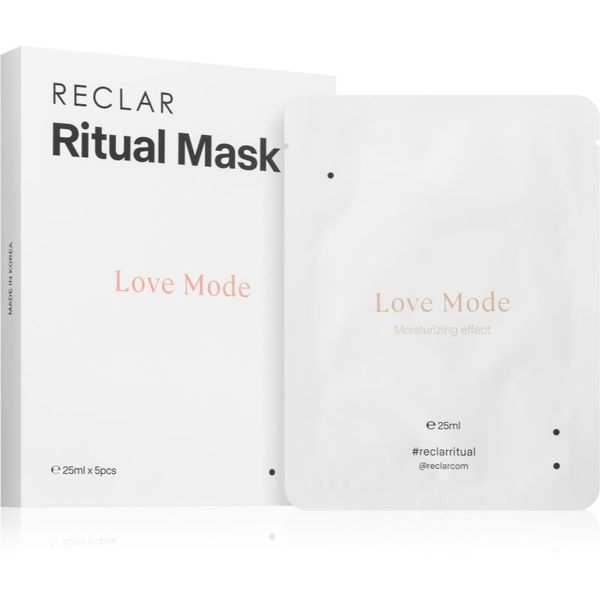 RECLAR RECLAR Ritual Mask Love Mode Платнена маска за лице за еднократна употреба за всички типове кожа на лицето 5 бр.