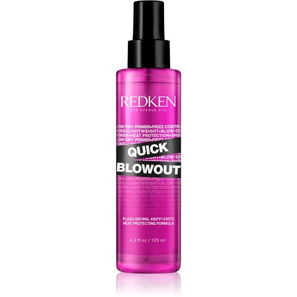 Redken Redken Quick Blowout термозащитен спрей за оформяне с преса и маша за по-бързо оформяне на прическата със сешоар 125 мл.