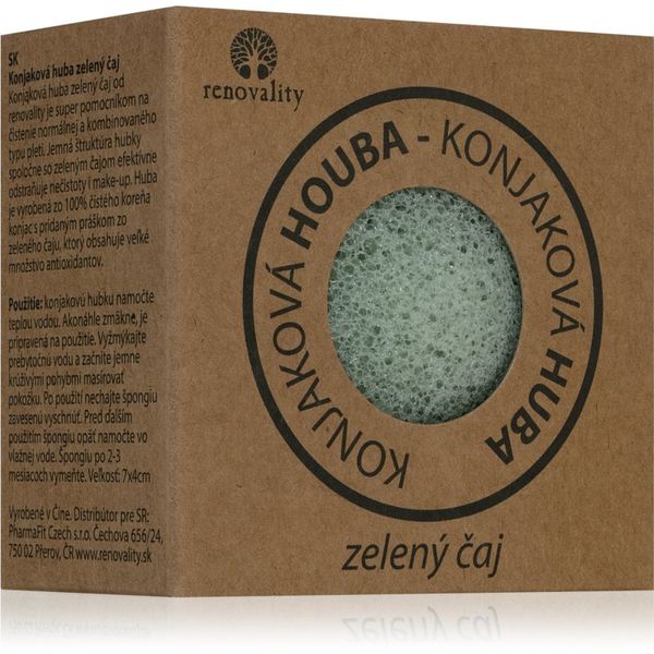 Renovality Renovality Konjac mushroom green tea почистваща гъбичка за нормална към смесена кожа 7x4 см