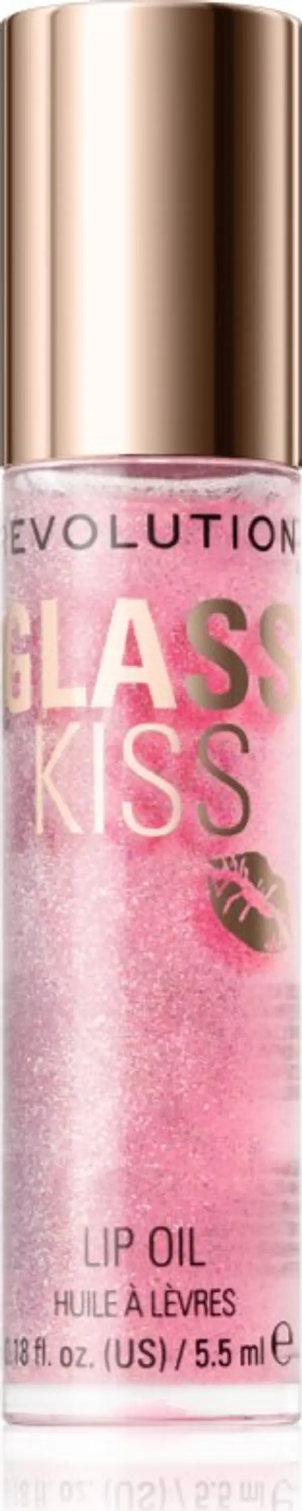 Revolution Revolution Glass Kiss блестящо масло за устни цвят Fairytale Peach 5.5 мл.