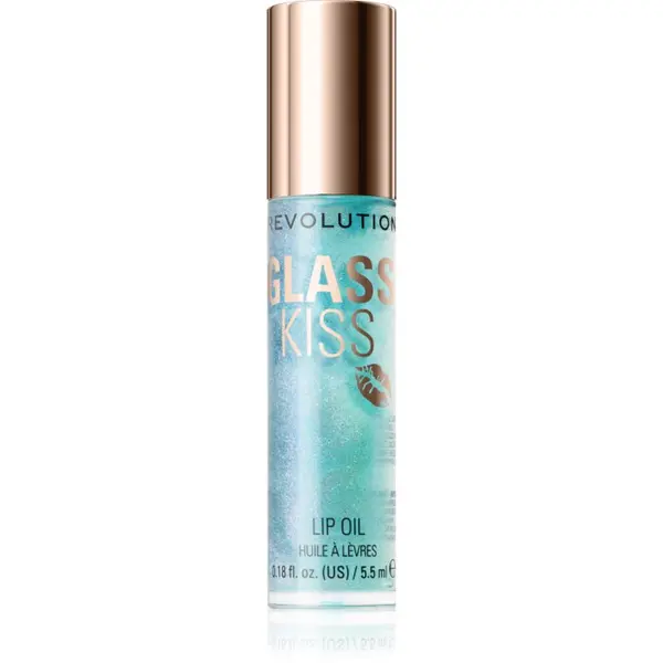 Revolution Revolution Glass Kiss блестящо масло за устни цвят Mermaid Blue 5.5 мл.