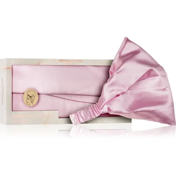 Revolution Haircare Revolution Haircare Curl Protector Satin Headband сатенена диадема за чуплива и къдрава коса цвят Pink 1 бр.