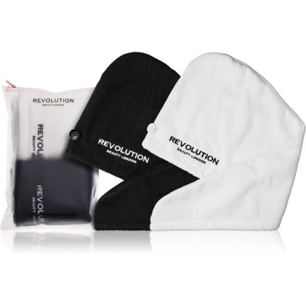 Revolution Haircare Revolution Haircare Microfibre Hair Wraps хавлия За коса цвят Black/White 2 бр.