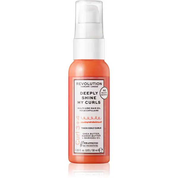 Revolution Haircare Revolution Haircare My Curls 3+4 Deeply Shine My Curls мултифункционално масло за къдрава коса 50 мл.
