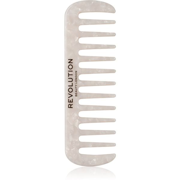 Revolution Haircare Revolution Haircare Natural Curl Wide Tooth Comb гребен за коса за чуплива и къдрава коса цвят White 1 бр.