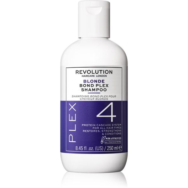 Revolution Haircare Revolution Haircare Plex Blonde No.4 Bond Shampoo интензивен подхранващ шампоан за суха и увредена коса 250 мл.