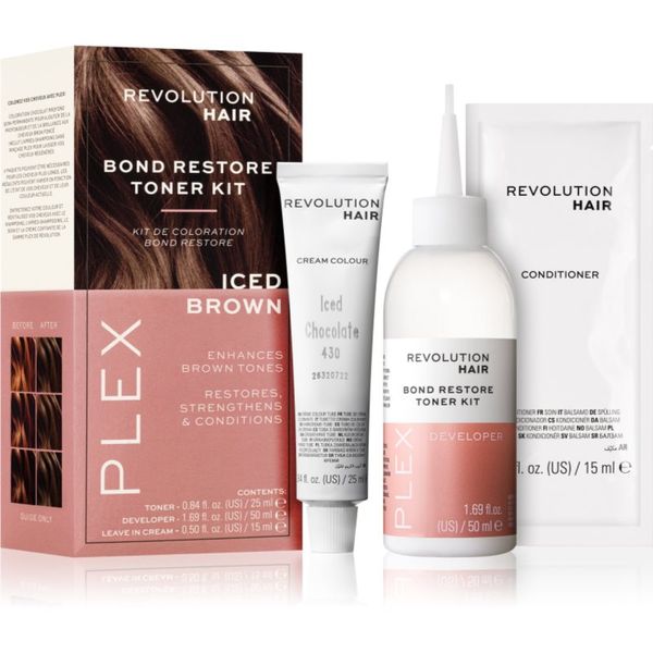 Revolution Haircare Revolution Haircare Plex Bond Restore Kit комплект за подчертаване на цвета на косата цвят Iced Chocolate