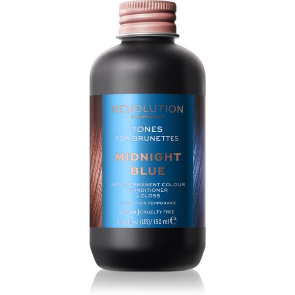Revolution Haircare Revolution Haircare Tones For Brunettes тониращ балсам за коса с кафяви нюанси цвят Midnight Blue 150 мл.