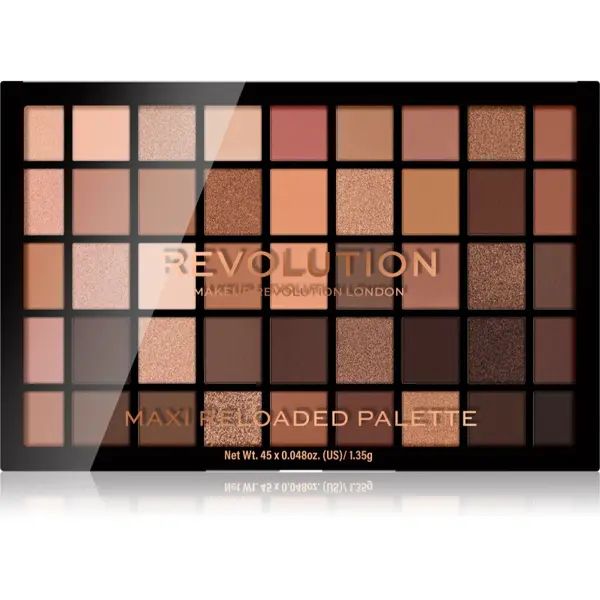 Revolution Revolution Maxi Reloaded Palette палитра с прахообразни сенки за очи цвят Ultimate Nudes 45x1.35 гр.