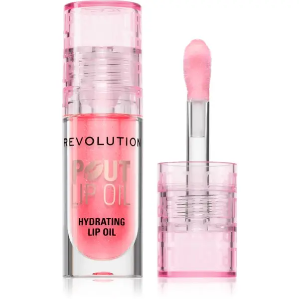 Revolution Revolution Pout Lip масло от нар с хидратиращ ефект цвят Pink Shimmer 3 мл.