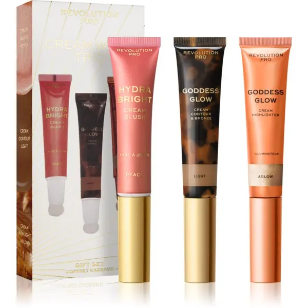 Revolution PRO Revolution PRO Cream Wand Trio подаръчен комплект за лице цвят Light