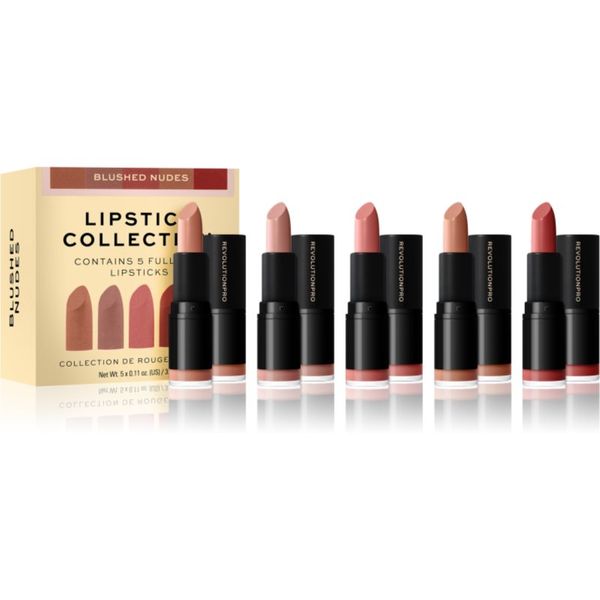 Revolution PRO Revolution PRO Lipstick Collection сатенено червило подаръчен комплект цвят Blushed Nudes 5x3,2 гр.
