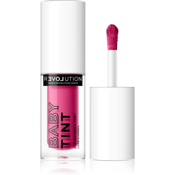 Revolution Relove Revolution Relove Baby Tint течен руж и блясък за устни цвят Fuchsia 1.4 мл.