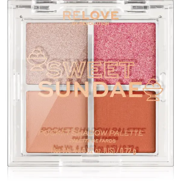 Revolution Relove Revolution Relove Pocket Palette палитра сенки за очи цвят Sweet Sundae 4x0.72 гр.
