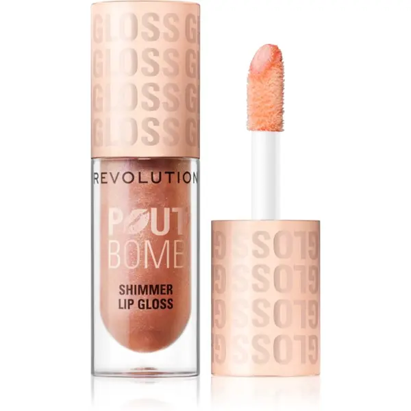 Revolution Revolution Shimmer Gloss блясък за устни с блестящи частици цвят Glimmer Nude 4.5 мл.