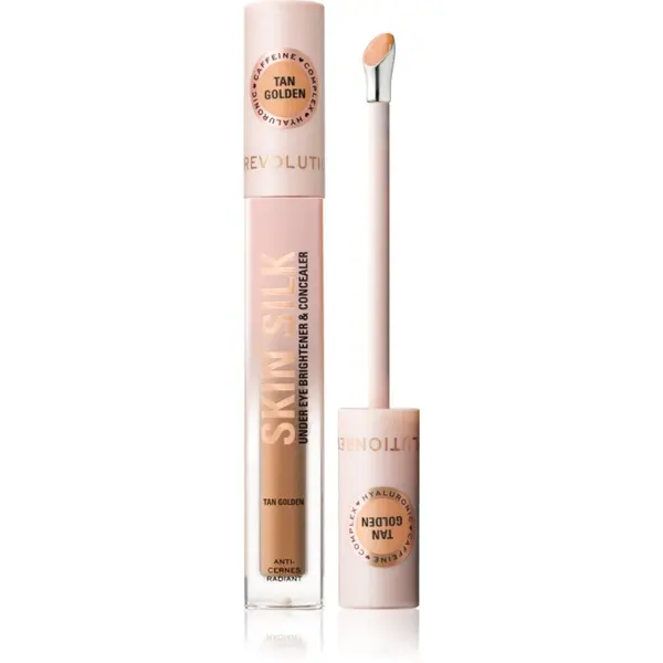 Revolution Revolution Skin Silk Under Eye Brightener & Concealer озаряващ коректор цвят Tan Golden 4 мл.