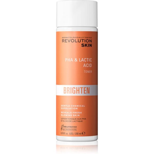 Revolution Skincare Revolution Skincare Brighten PHA & Lactic Acid нежен ексфолиращ тоник за суха и чувствителна кожа 200 мл.