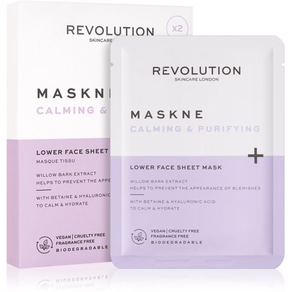 Revolution Skincare Revolution Skincare Maskcare Maskne Calming & Purifying дълбоко регенерираща маска за чувствителна и раздразнена кожа 2 бр.