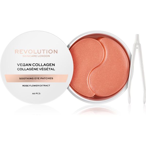 Revolution Skincare Revolution Skincare Rose Gold Vegan Collagen хидрогелова маска за зоната около очите с успокояващ ефект 60 бр.