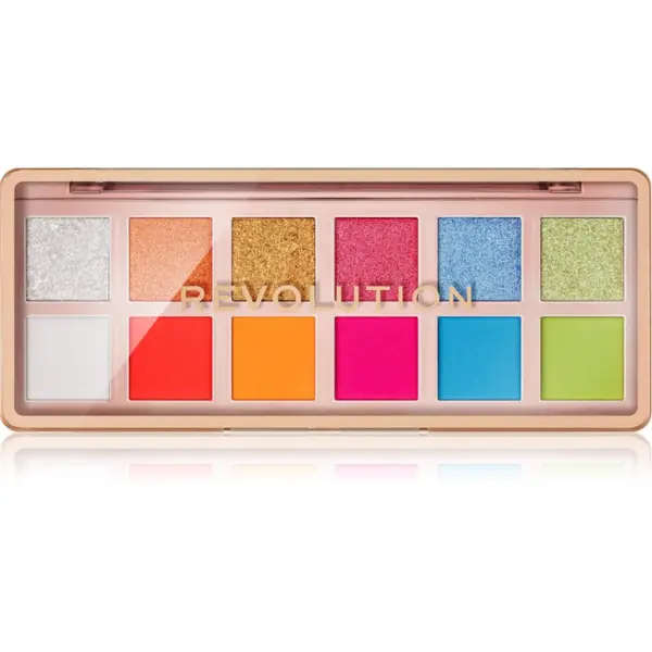 Revolution Revolution The Icon Palette палитра сенки за очи цвят The Vibrant Icon Brights Palette 12x0.7 гр.