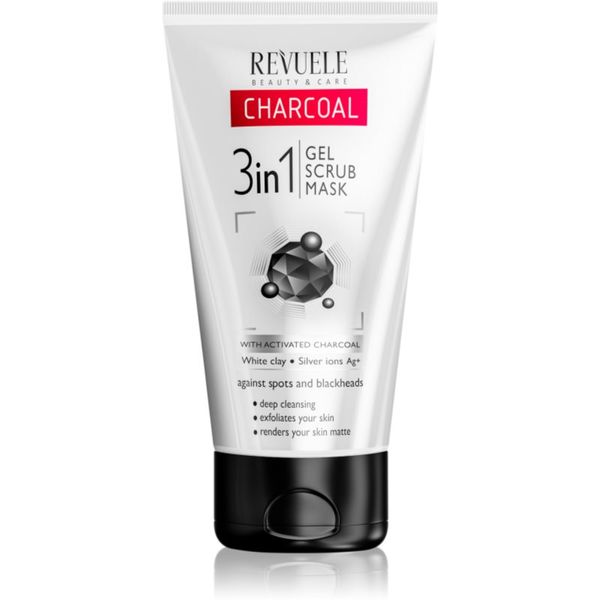 Revuele Revuele Charcoal 3in1 почистващ гел 3 в 1 с активен въглен 150 мл.