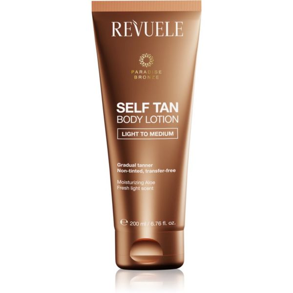 Revuele Revuele Paradise Bronze Self Tan Body Lotion автобронзиращ лосион за постепенен тен цвят Light To Medium 200 мл.