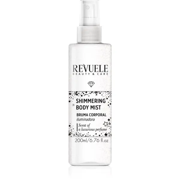 Revuele Revuele Shimmering Body Mist освежаваща мъгла за тяло цвят Silver 200 мл.