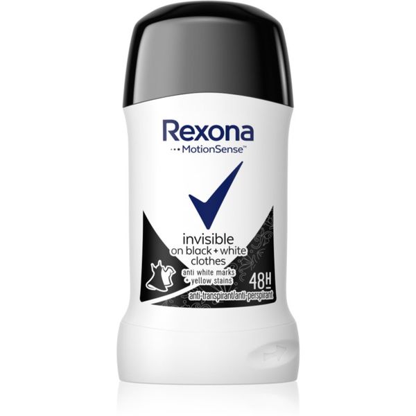 Rexona Rexona Invisible on Black + White Clothes Antiperspirant твърд антиперспирант 48 часа 40 мл.