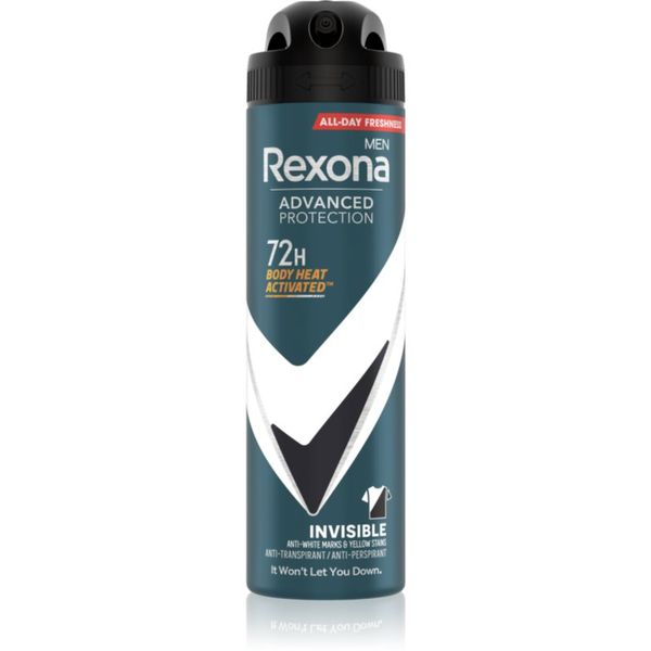 Rexona Rexona Men Advanced Protection антиперспирант срещу бели и жълти петна 72 ч. за мъже Invisible 150 мл.