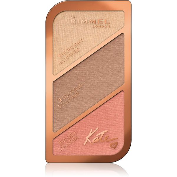 Rimmel Rimmel Kate контурираща палитра за лице цвят 002 Coral Glow 18,5 гр.