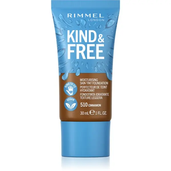Rimmel Rimmel Kind & Free Moisturising Skin Tint лек хидратиращ фон дьо тен цвят 510 Cinnamon 30 мл.