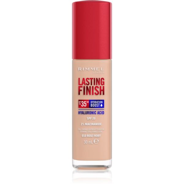 Rimmel Rimmel Lasting Finish 35H Hydration Boost хидратиращ фон дьо тен SPF 20 цвят 010 Rose Ivory 30 мл.