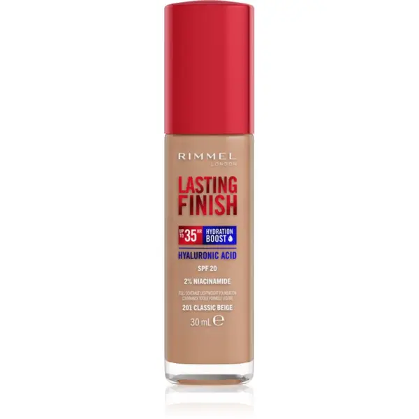 Rimmel Rimmel Lasting Finish 35H Hydration Boost хидратиращ фон дьо тен SPF 20 цвят 201 Classic Beige 30 мл.