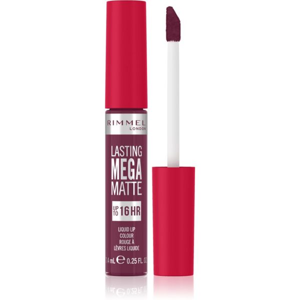 Rimmel Rimmel Lasting Mega Matte леко течно матиращо червило 16 часа цвят Rock Me Purple 7,4 мл.