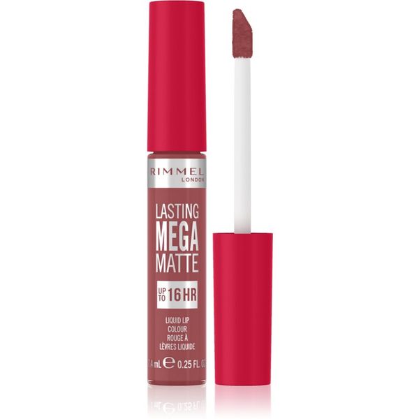Rimmel Rimmel Lasting Mega Matte леко течно матиращо червило 16 часа цвят Rose & Shine 7,4 мл.