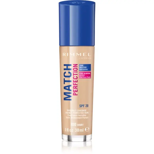 Rimmel Rimmel Match Perfection течен фон дьо тен SPF 20 цвят 100 Ivory 30 мл.
