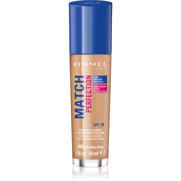 Rimmel Rimmel Match Perfection течен фон дьо тен SPF 20 цвят 400 Natural Beige 30 мл.