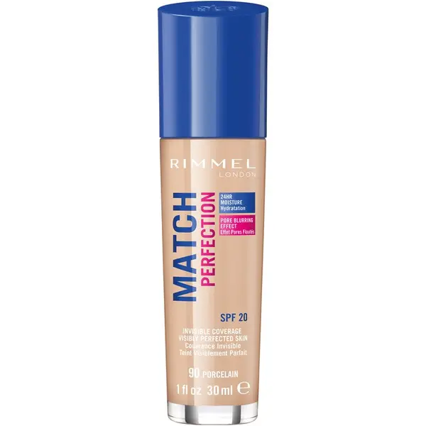 Rimmel Rimmel Match Perfection течен фон дьо тен SPF 20 цвят 90 Porcelain 30 мл.