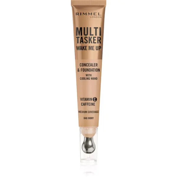 Rimmel Rimmel Multi-Tasker Wake Me Up грим и коректор за озаряване на лицето цвят 40 Ivory 20 мл.