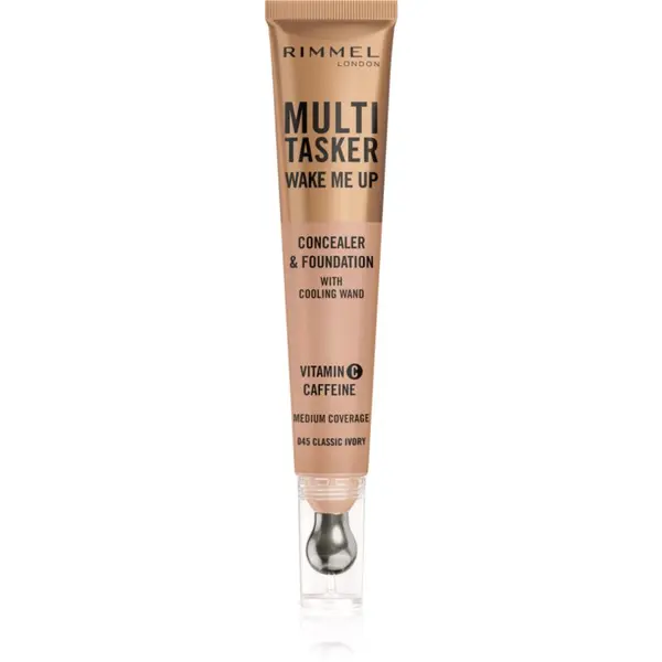 Rimmel Rimmel Multi-Tasker Wake Me Up грим и коректор за озаряване на лицето цвят 45 Classic Ivory 20 мл.