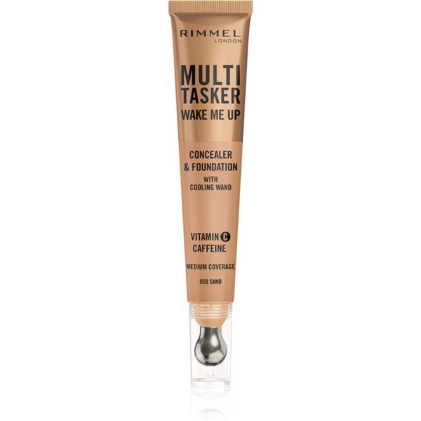 Rimmel Rimmel Multi-Tasker Wake Me Up грим и коректор за озаряване на лицето цвят 50 Sand 20 мл.