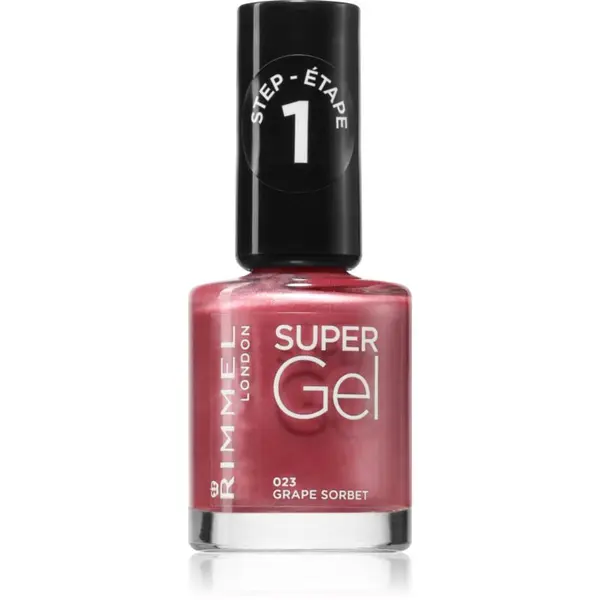 Rimmel Rimmel Super Gel гел лак за нокти без използване на UV/LED лампа цвят 023 Grape Sorbet 12 мл.