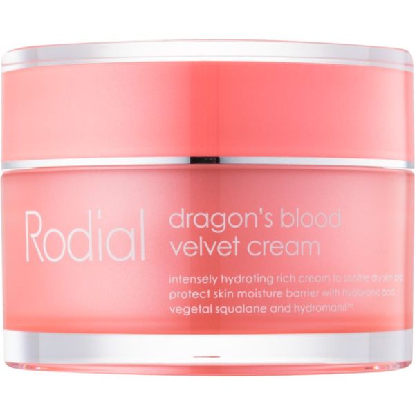 Rodial Rodial Dragon's Blood Velvet Cream крем за лице с хиалуронова киселина за суха кожа 50 мл.