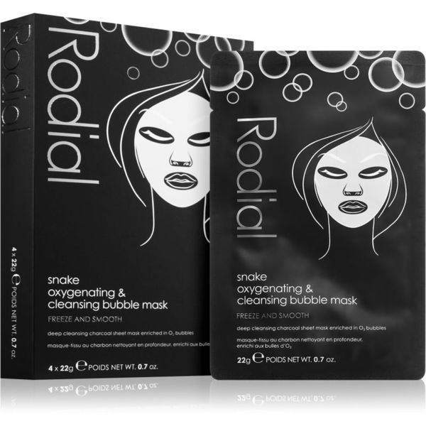 Rodial Rodial Snake Oxygenating & Cleansing Bubble Sheet Masks антиоксидантна платнена маска 4 бр.