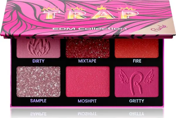 Rude Cosmetics Rude Cosmetics EDM Collection палитра сенки за очи цвят Trap 6 гр.