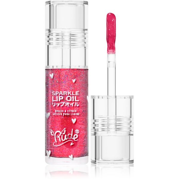 Rude Cosmetics Rude Cosmetics Manga Collection Sparkle Lip Oil тониращо олио за устни с хидратиращ ефект цвят Watermelon 4 гр.