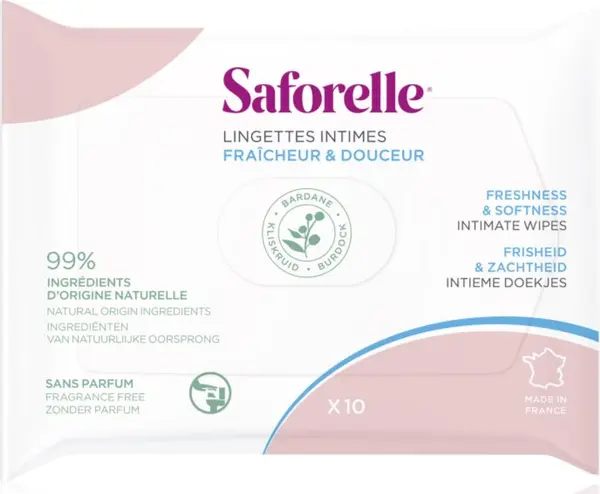 Saforelle Saforelle Intim whipes кърпички за интимна хигиена 10 бр.