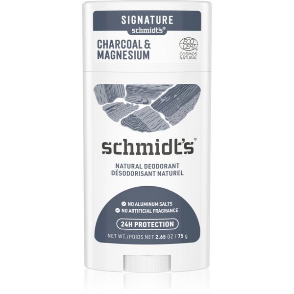 Schmidt's Schmidt's Charcoal + Magnesium дезодорант стик 24 часа 75 гр.
