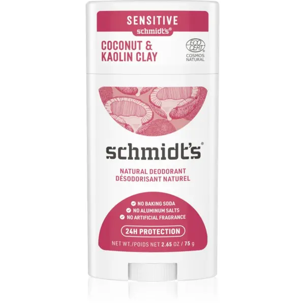 Schmidt's Schmidt's Coconut & Kaolin Clay дезодорант стик 24 часа 75 гр.